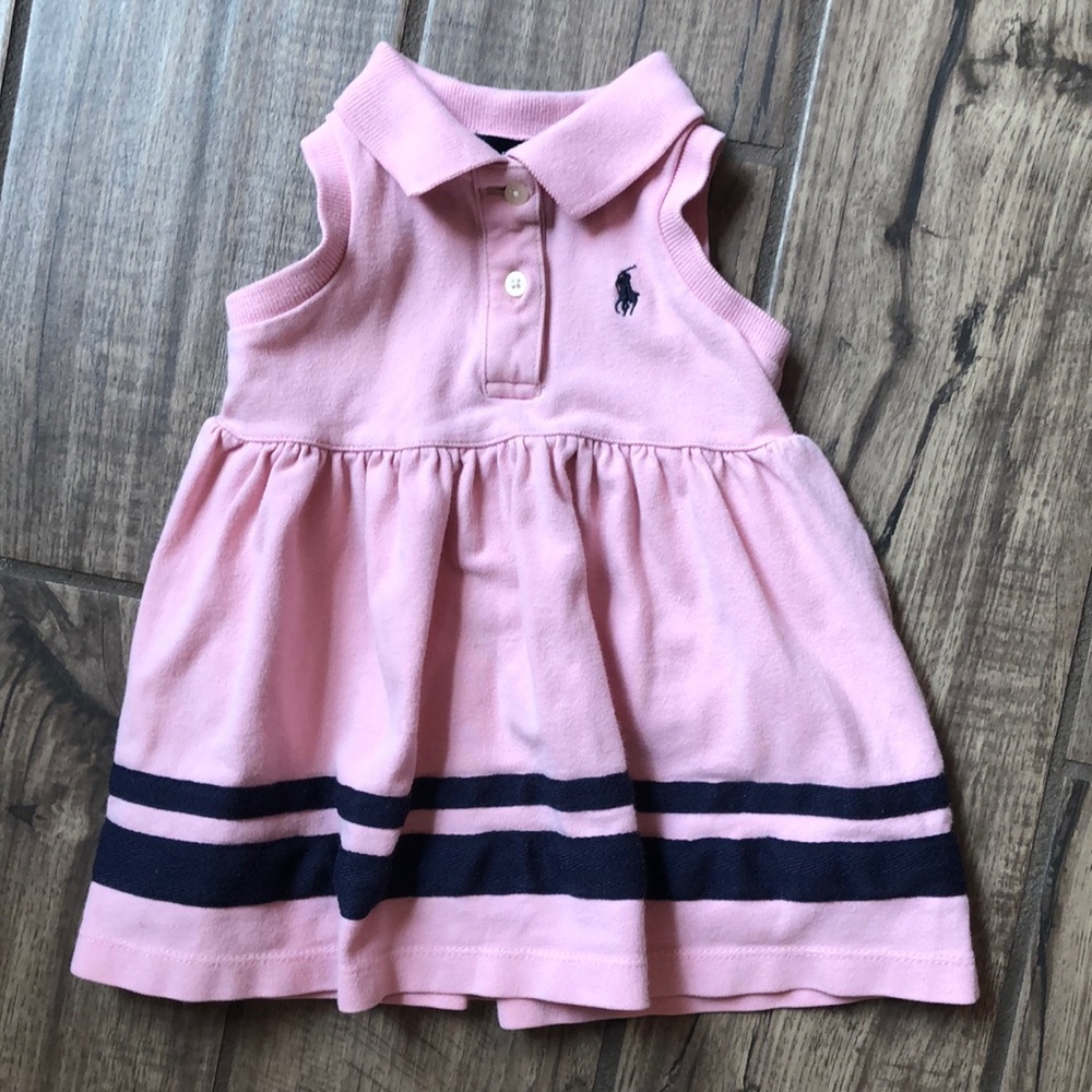 Ralph Lauren pink and navy dress.